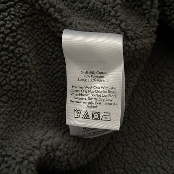 EUC Men’s Eddie Bauer Blue Striped Sherpa Lined Zip Up Jacket Size XL Tall - Picture 8 of 9